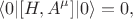 $$\langle0|[H,A^\mu]|0\rangle=0,$$