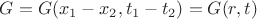 $G=G(x_1-x_2,t_1-t_2)=G(r,t)$