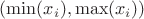 $(\min(x_i),\max(x_i))$ $(\min(x_i),\max(x_i))$