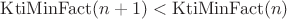 $\mathrm {KtiMinFact} (n+1)<\mathrm {KtiMinFact} (n)$