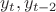 $y_{t} , y_{t-2}$