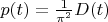 $p(t)=\frac{1}{\pi^2} D(t)$