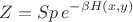 $$
Z=Sp \, e^{-\beta H(x,y)} 
$$