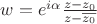 $w=e^{i\alpha}\frac{z-z_0}{z-\overline{z_0}}$