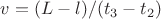 $v=(L-l)/(t_3-t_2)$