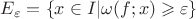 $E_\varepsilon=\left\lbrace x\in I| \omega(f;x)\geqslant\varepsilon\right\rbrace$
