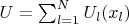 $U=\sum_{l=1}^{N}U_l(x_l)$