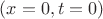$(x=0,t=0)$