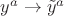 ${y}^{a} \to \tilde{y}^{a}$