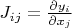 $J_{ij}=\frac{\partial y_i}{\partial x_j}$