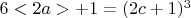 $6<2a>+1= (2c +1)^3$