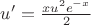 $u' = \frac{xu^2 e^{-x}}{2}$