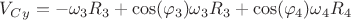 $V_C_y=-\omega_3R_3+\cos(\varphi_3)\omega_3R_3+\cos(\varphi_4)\omega_4R_4$