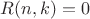 $R(n,k)=0$