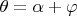 $\theta = \alpha + \varphi$