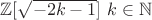 $\mathbb Z [\sqrt{-2 k -1}] \ k \in \mathbb N$
