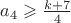 $a_4\geqslant \frac{k+7}4$