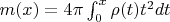 $m(x)=4\pi\int_{0}^{x}\rho(t)t^2dt$