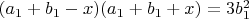 $(a_1+b_1-x)(a_1+b_1+x)=3b_1^2$