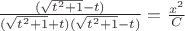 $\frac{(\sqrt{t^2+1}-t)}{(\sqrt{t^2+1}+t)(\sqrt{t^2+1}-t)}=\frac{x^2}{C}$