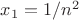 $x_1=1/n^2$