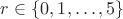 $r \in \{0,1,\dots,5\}$