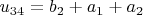 $u_{34}=b_2+a_1+a_2$
