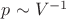 $p \sim V^{-1}$