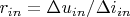 $r_{in} = \Delta u_{in} / \Delta i_{in}$