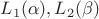 $L_1 (\alpha), L_2(\beta)$