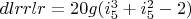 $dlrrlr=20 g (i_5^3+i_5^2-2)$