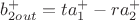 $b^{+}_{2out} = t a^{+}_{1} - r a^{+}_{2}$