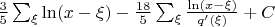 $\frac{3}{5} \sum_\xi \ln(x-\xi)-\frac{18}{5} \sum_\xi \frac{\ln(x-\xi)}{q'(\xi)}+C$