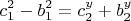 $$c_1^2-b_1^2=c_2^y+b_2^y$$