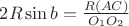 $ 2R\sin{b}=\frac{R(AC)}{O_1O_2}$