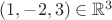 $(1,-2,3)\in\mathbb R^3$