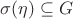 $\sigma(\eta)\subseteq G$