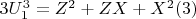 $3U_1^3 = Z^2 + ZX + X^2\engo(3)$