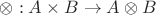 $\otimes:A\times B\to A\otimes B$