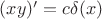 $(xy)' =c \delta (x)$
