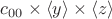 $c_{00} \times \langle y\rangle \times \langle z \rangle$