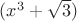 $(x^3+\sqrt{3})$