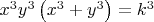 ${{x}^{3}}{{y}^{3}}\left( {{x}^{3}}+{{y}^{3}} \right)={{k}^{3}}$