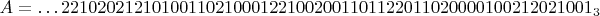 $A=\dots 22102021210100110210001221002001101122011020000100212021001_3$