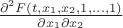$ \frac {\partial^2 F(t,x_1,x_2,1,...,1)}{\partial x_1 \partial x_2} $ \frac {\partial^2 F(t,x_1,x_2,1,...,1)}{\partial x_1 \partial x_2}