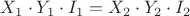 $X_1 \cdot Y_1 \cdot I_1 = X_2 \cdot Y_2 \cdot I_2$