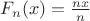 $F_n(x)=\frac{nx}{n}$