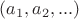 $(a_1,a_2,...)$