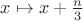$x\mapsto x+\frac{n}{3}$