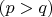 $(p>q)$